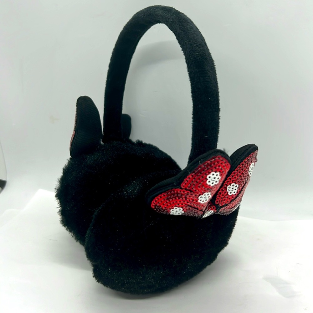 Disney Minnie Mouse Ear Muffs w/ Sequin Bows Preowned